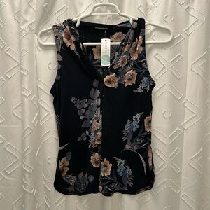 NWT stitchfix beacon blouse navy with floral print